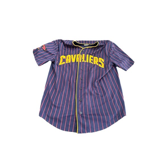 Cleveland Cavaliers Men's M Blue NBA Jersey Button Up Pinstripe #70 Basketball - Picture 1 of 3